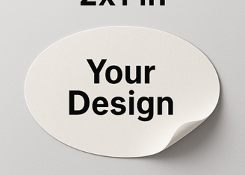 Customised Paper Oval Sticker | 2×1 Inch