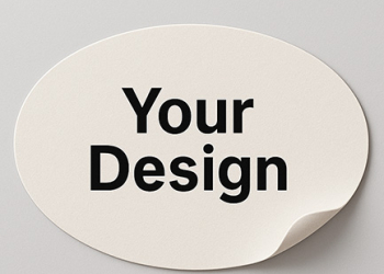 Customised Paper Oval Sticker | 3×2 Inch