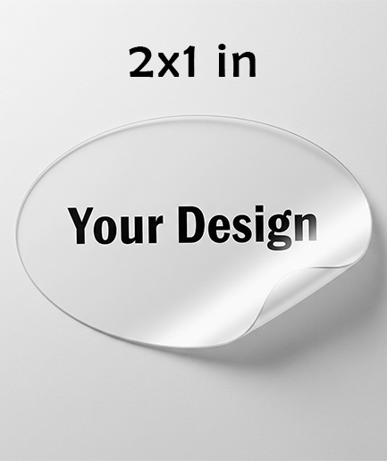 Customised Transparent Oval Sticker | 2x1 Inch