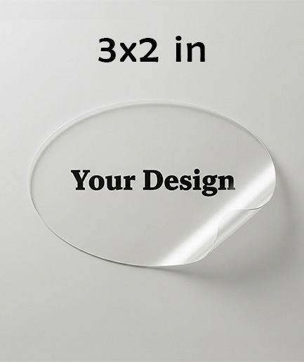 Customised Transparent Oval Sticker | 3x2 Inch